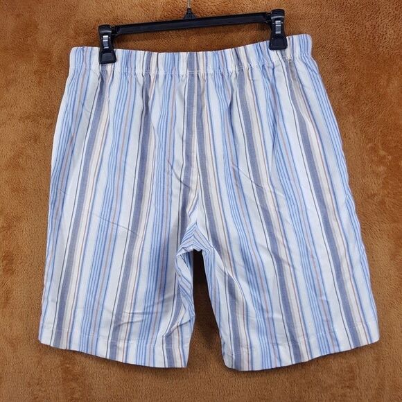 HANRO Shorts Mens Medium Blue Stripe Pull On Drawstring Lightweight DAY & NIGHT - Picture 5 of 9
